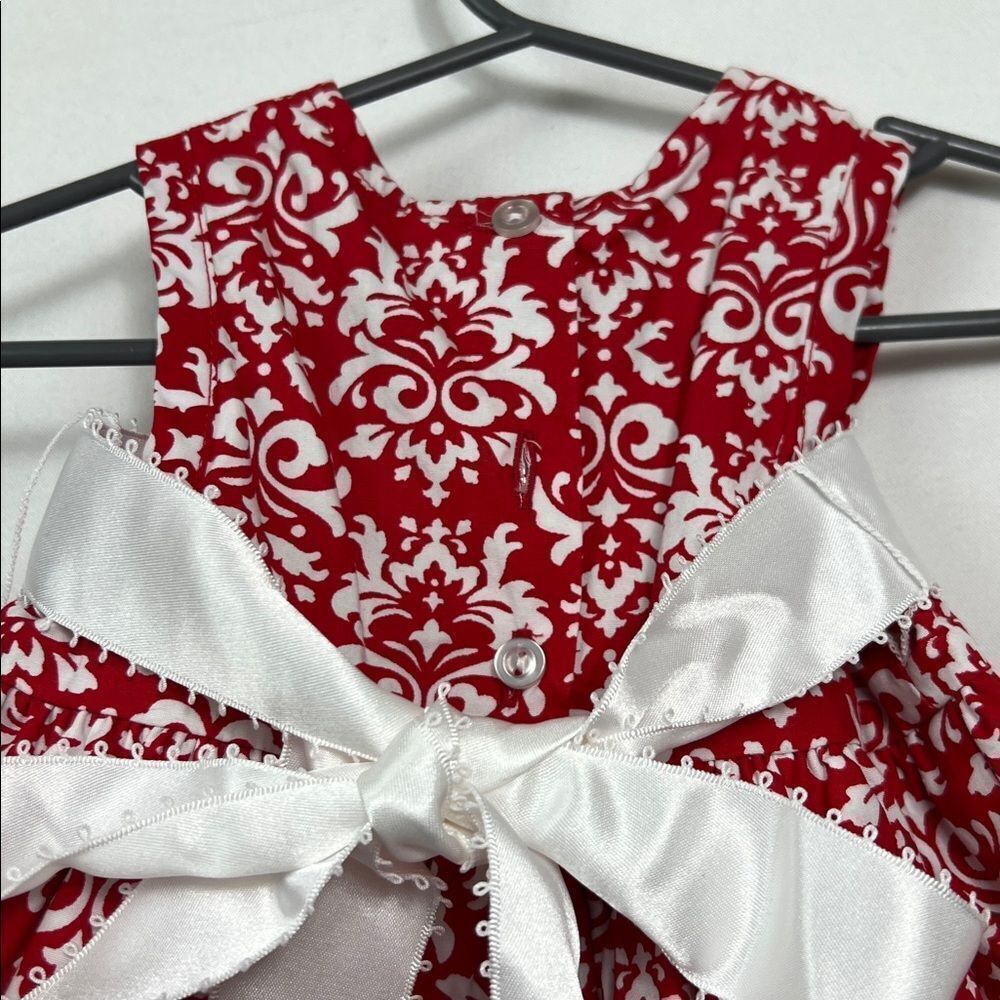 Kelly's Kids red and White Baby Dress with satin sash size 12 months - Picture 8 of 12